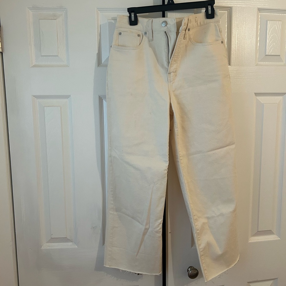 Madewell Perfect Vintage Wide Leg Cropped Jean in Cream